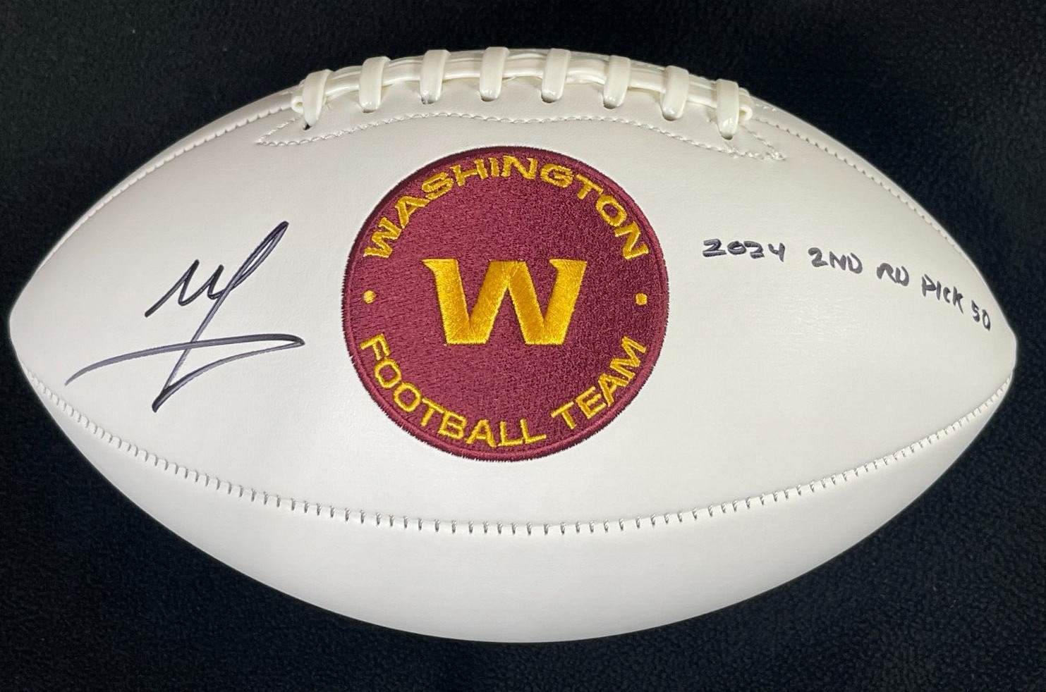 Mike Sainristil Signed & Inscribed Washington Commanders Football JSA COA
