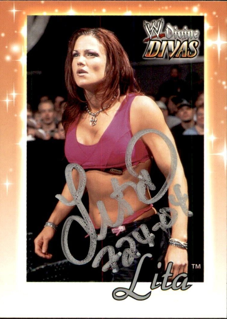 Lita Signed 2003 Fleer WWE Divine Divas Card #40