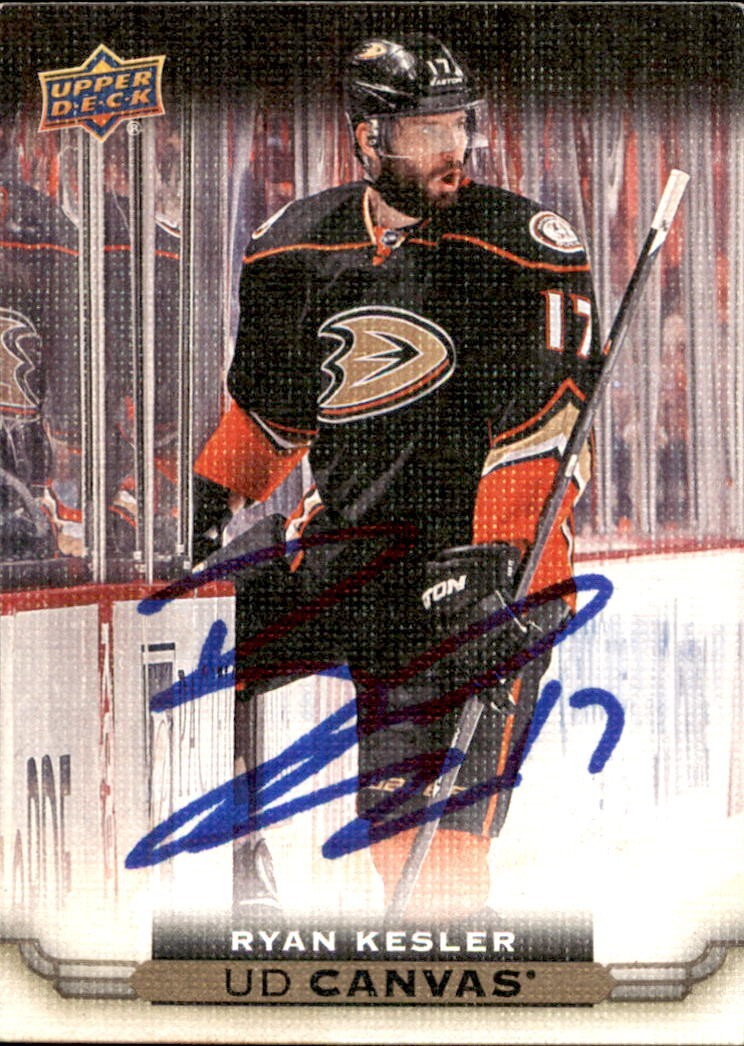 Ryan Kesler Signed 2015/16 UD Canvas Card C3 Anaheim Ducks