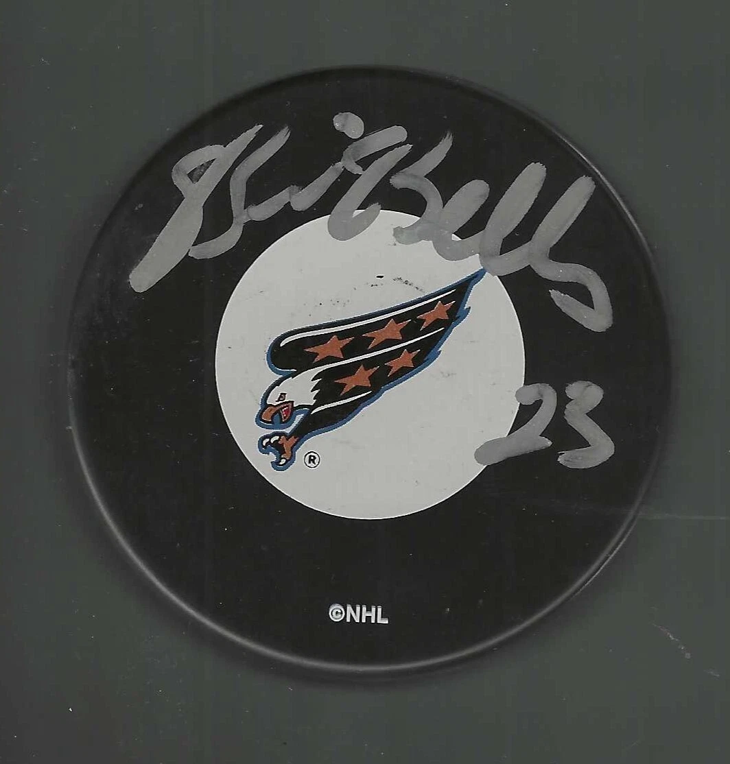 Brian Bellows Signed Washington Capitals Puck