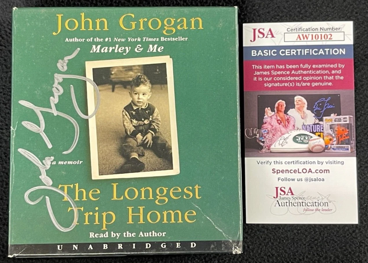 John Grogan Signed The Longest Trip Home Audibook Cover JSA COA