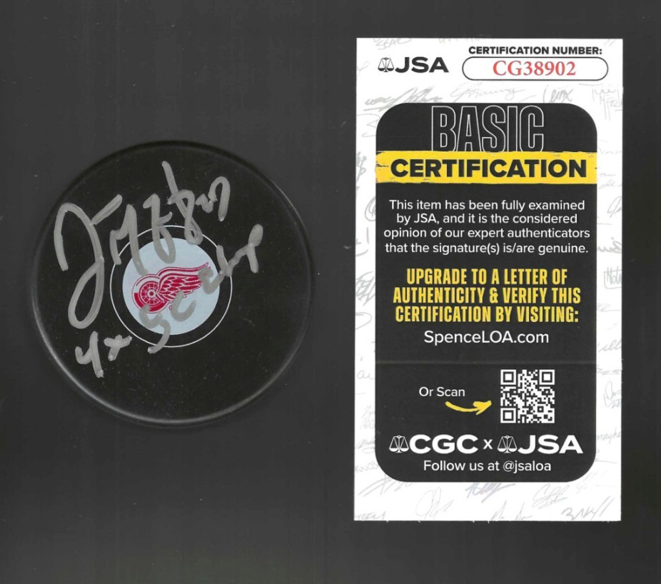 Darren McCarty Signed Inscribed Detroit Red Wings Puck JSA COA