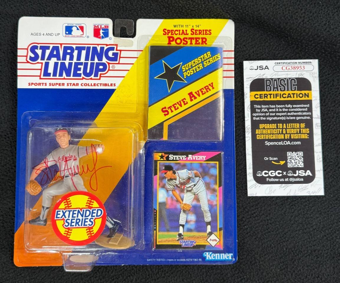 Steve Avery Signed Atlanta Braves 1992 Starting Lineup Figure JSA COA