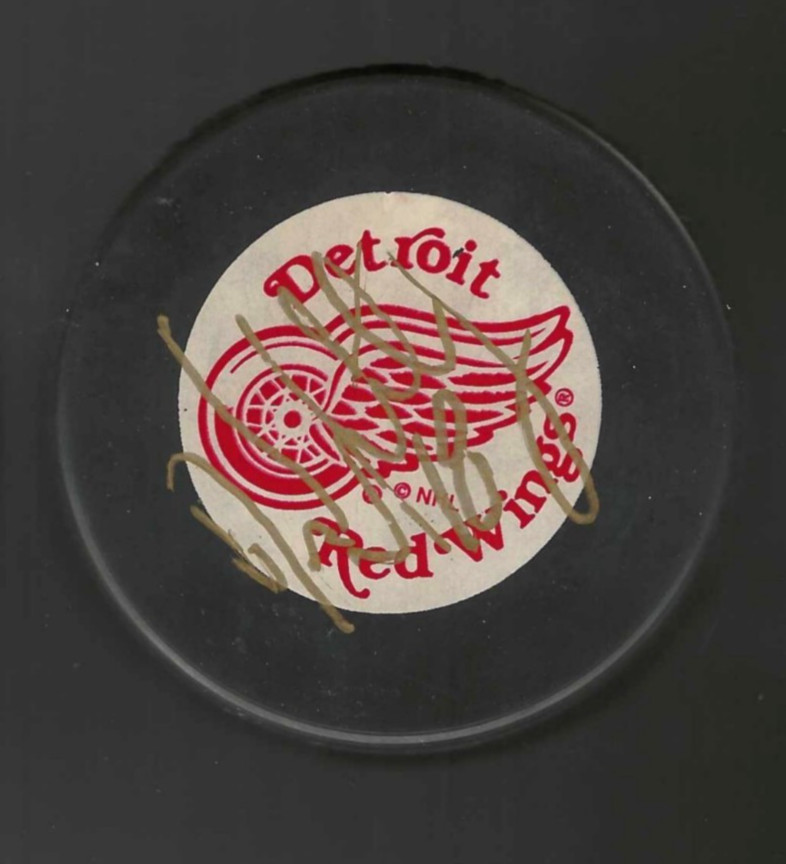 Kirk Maltby Full Name Signed Detroit Red Wings Trench Puck
