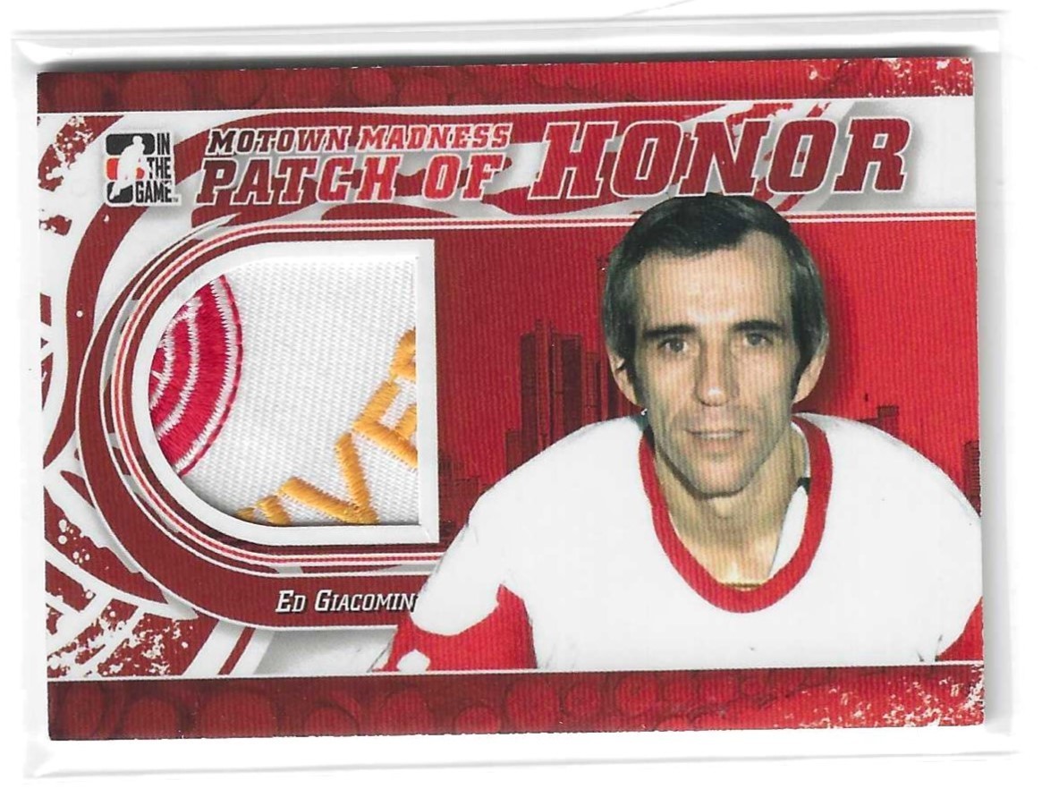 Ed Giacomin 2013 In The Game Motown Patch Of Honor Card PH-13 Detroit Red Wings