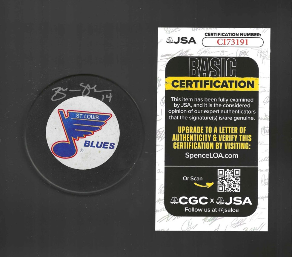 Brendan Shanahan Signed St Louis Blues Trench Puck JSA COA