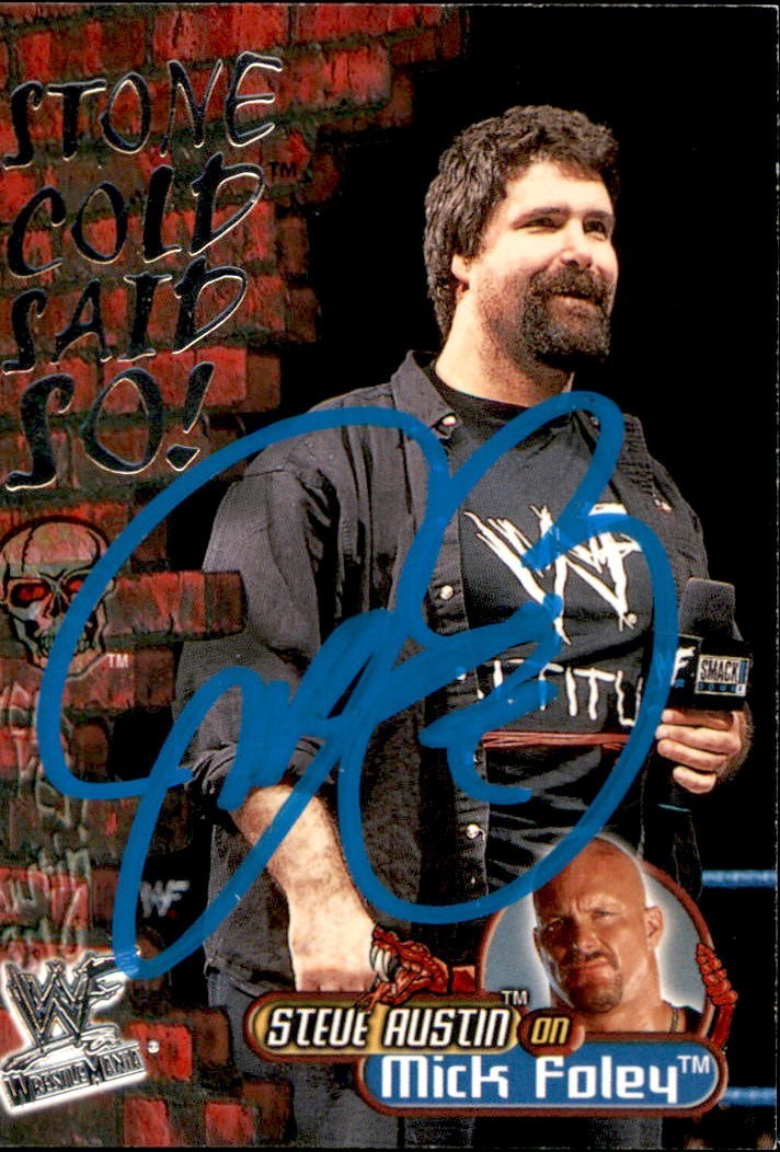 Mick Foley Signed 2001 Fleer WWF Wrestle Mania Card #12 Of 15 SC WWE