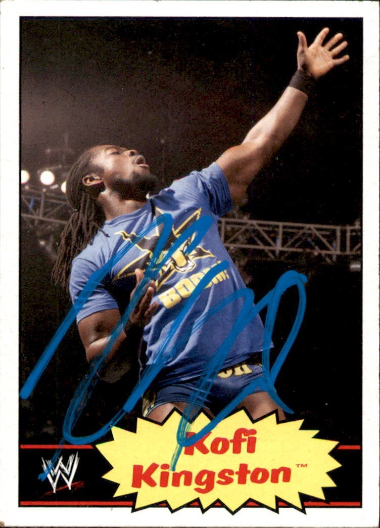 Kofi Kingston Signed 2012 Topps WWE Card #23 New Day