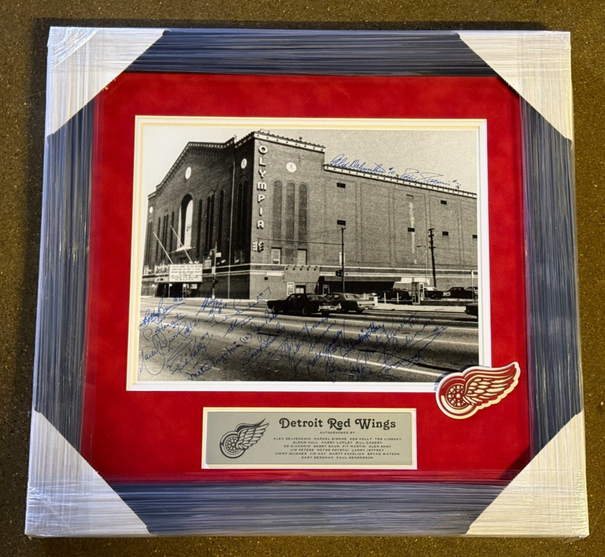 Olympia Stadium Greats Signed Framed Detroit Red Wings 11x14 Photo JSA COA