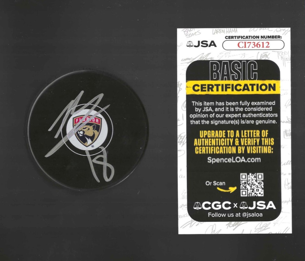 Noah Gregor Signed Florida Panthers Puck JSA COA