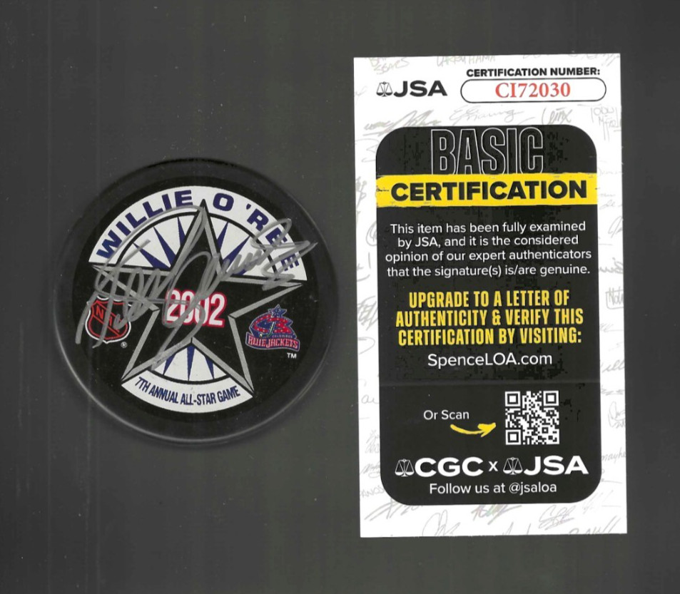 Teemu Selanne Signed San Jose Sharks 2002 NHL All Star Game Puck JSA COA