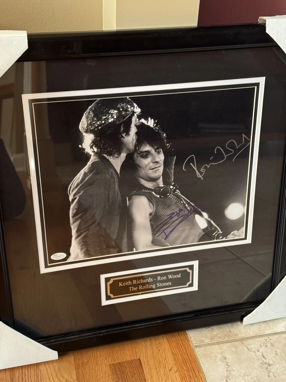 Rare Rolling Stones 11 By 14 Photo signed by Keith Richards Ronnie Wood JSA LOA