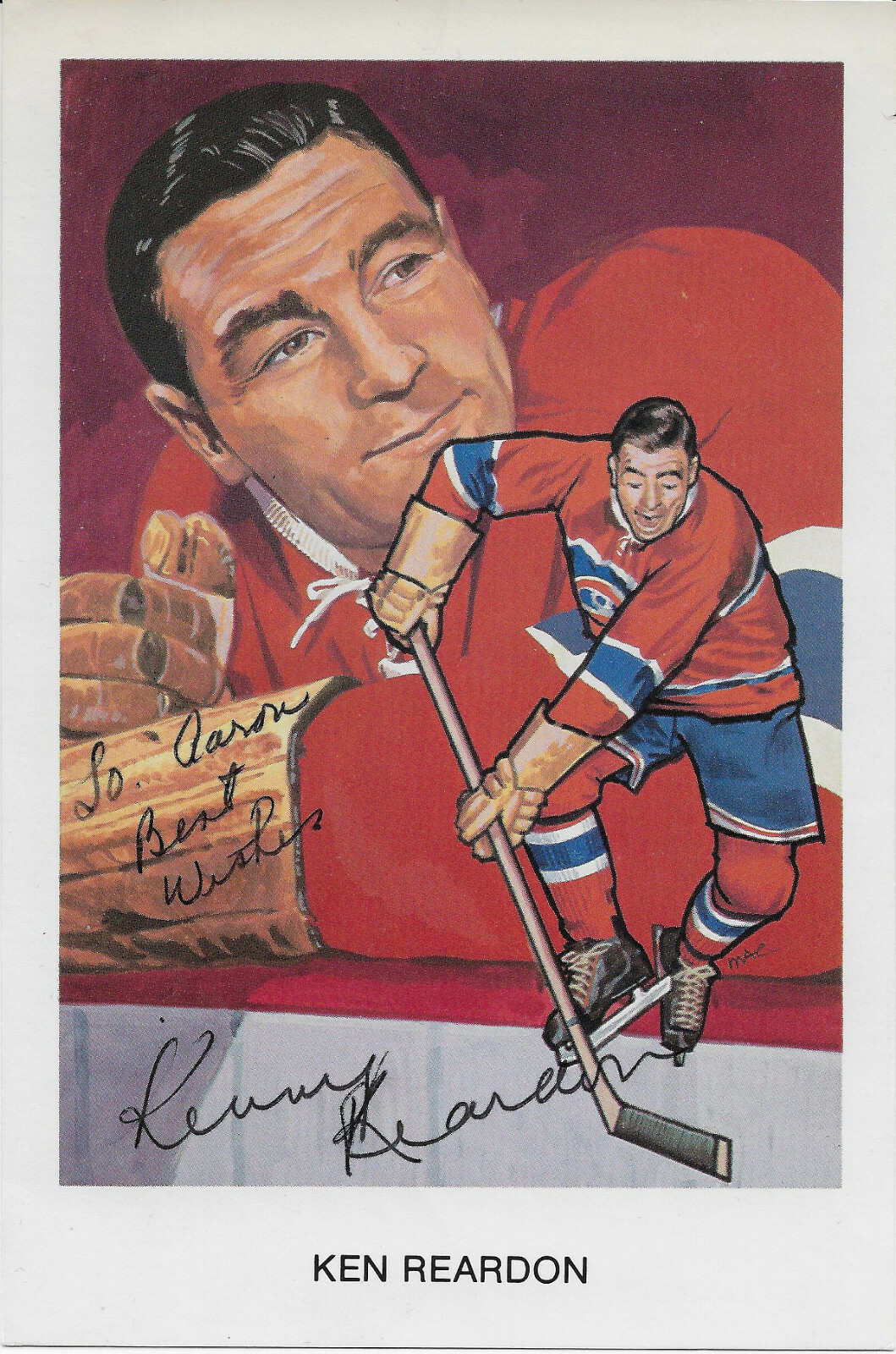 Kenny Reardon Signed 1983 Hockey Hall Of Fame Cartophilium Postcard
