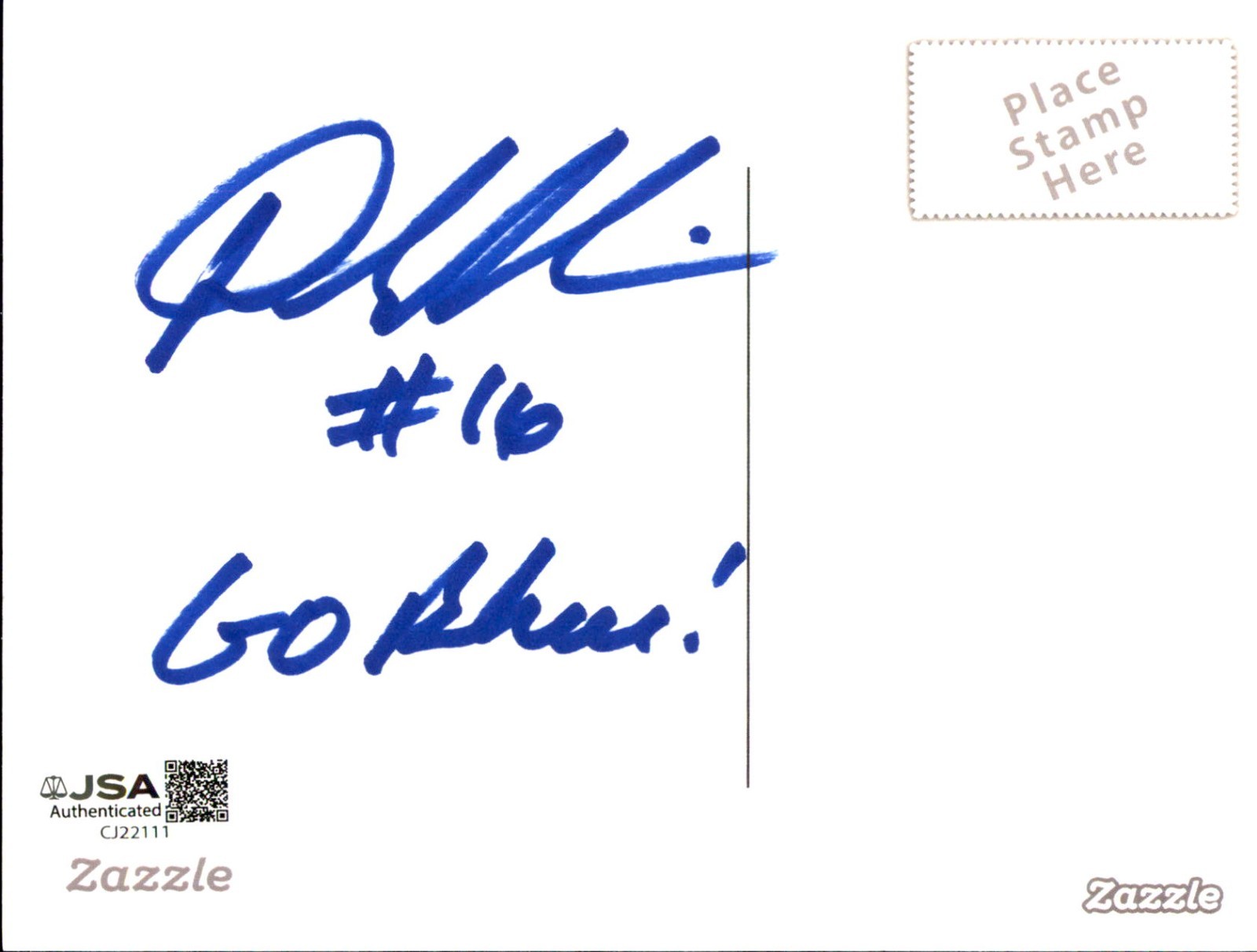 Denard Robinson Signed Inscribed Ann Arbor Postcard Michigan Wolverines JSA COA