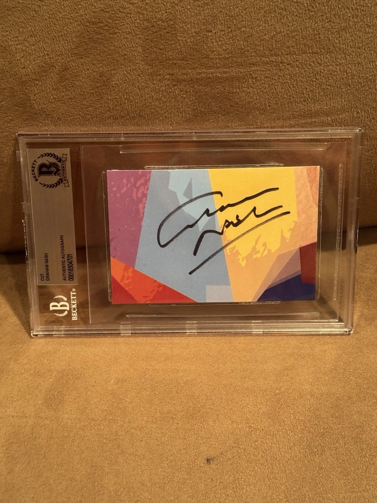 Very Nice Signed Cut by Graham Nash Beckett Slab Crosby Stills