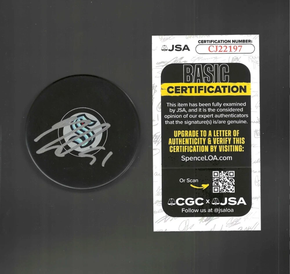 Shane Wright Signed Seattle Kraken Puck JSA COA