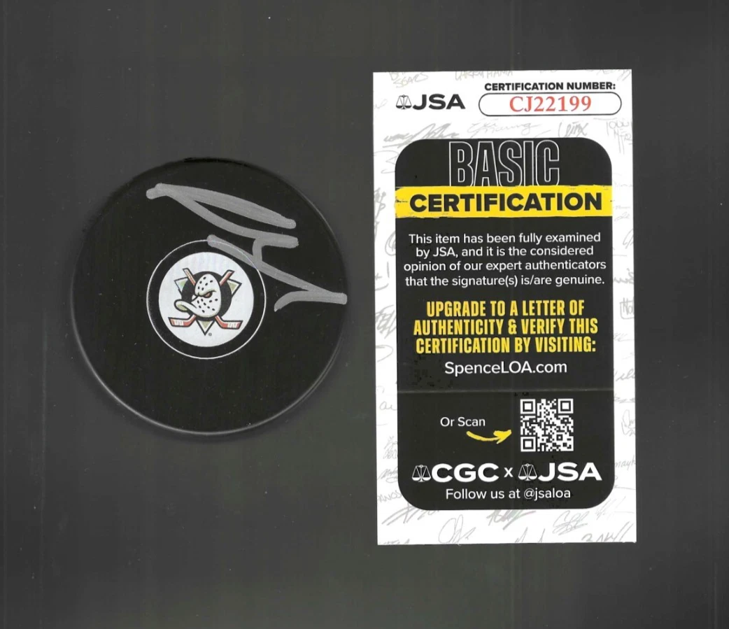 Jacob Trouba Signed Anaheim Ducks Puck JSA COA