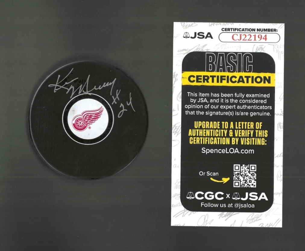 Ken Murray Signed Detroit Red Wings Puck JSA COA