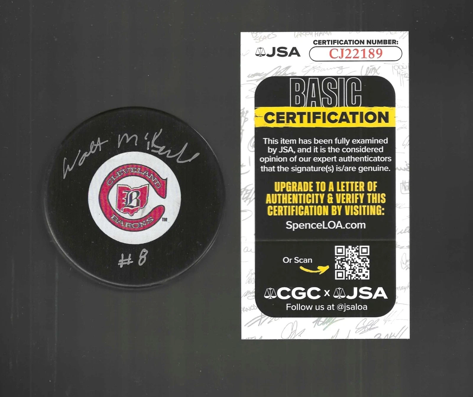 Walt McKechnie Signed Cleveland Barons Puck JSA COA