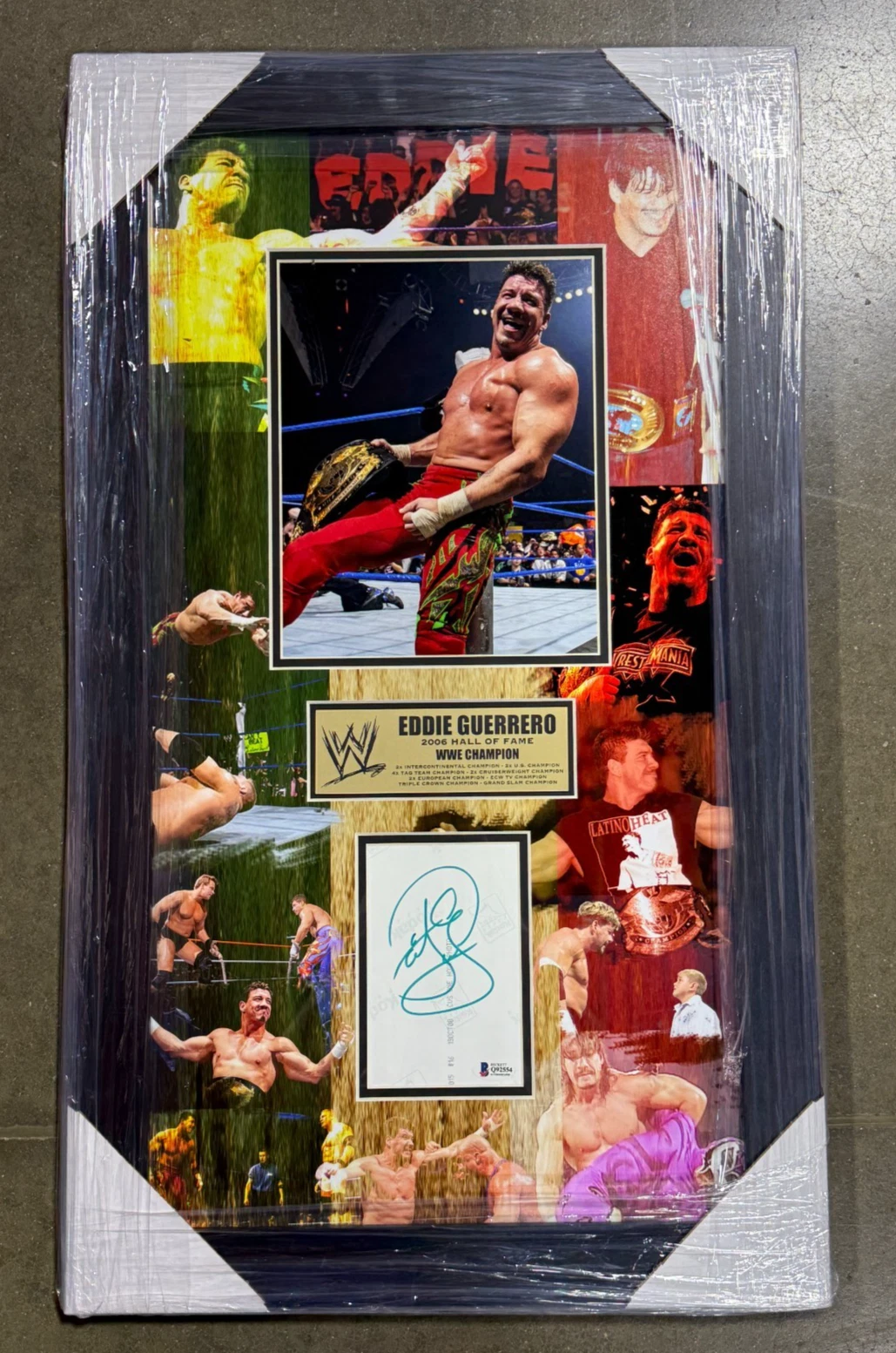 Eddie Guerrero Signed Framed Matted WWF 4x6 Photo Display WWE Beckett COA