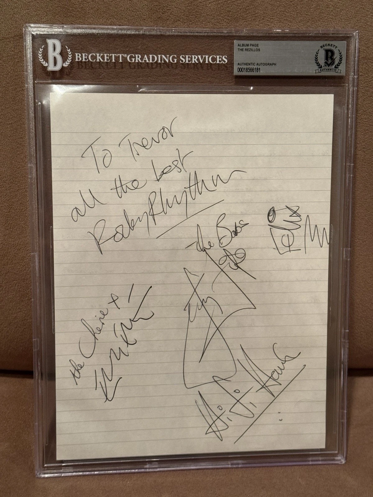 The Band “Rezillos” Signed Autographed Album Page by 5 Beckett Fay Eugene Felix+