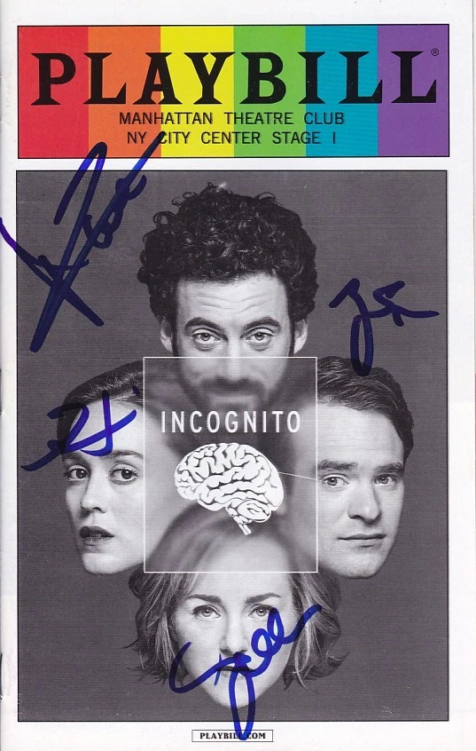 CHARLIE COX HEATHER LIND GENEVA CARR MORGAN SPECTOR signed INCOGNITO playbill