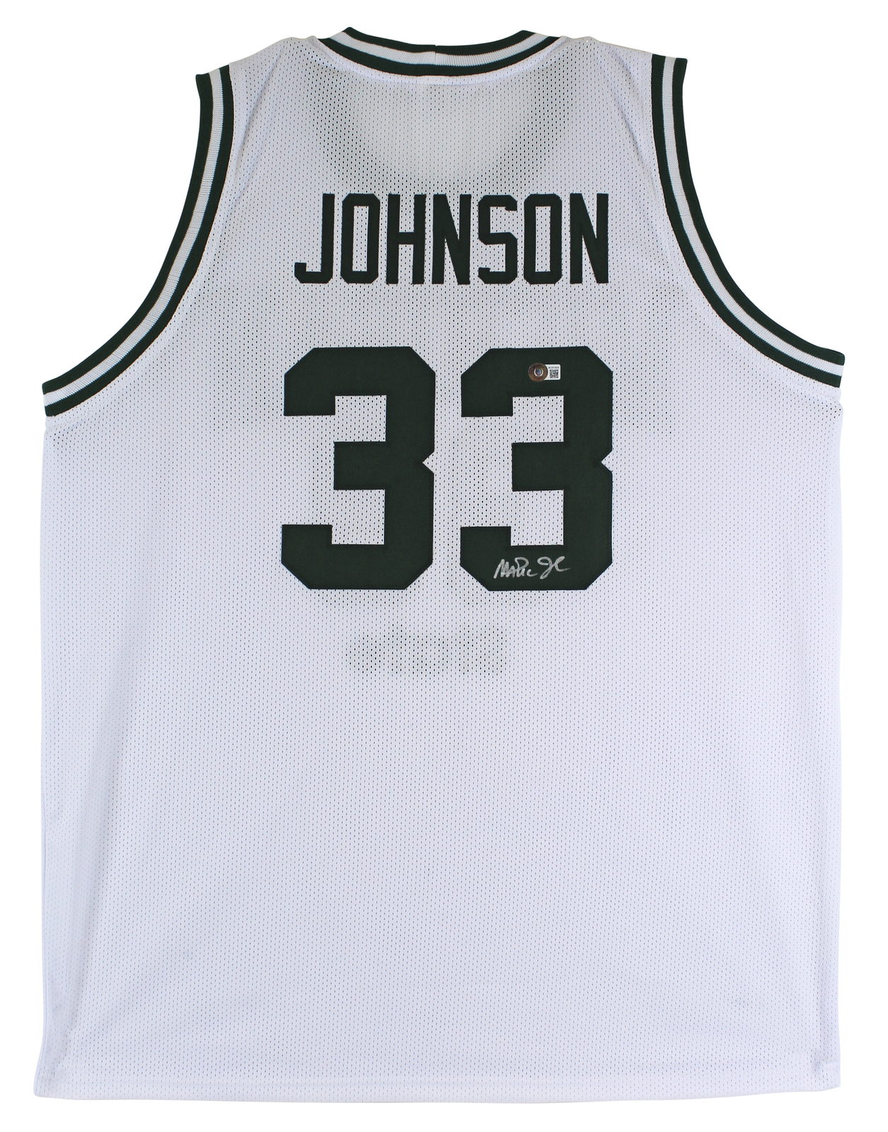 Michigan State Magic Johnson Authentic Signed White Jersey BAS Witnessed