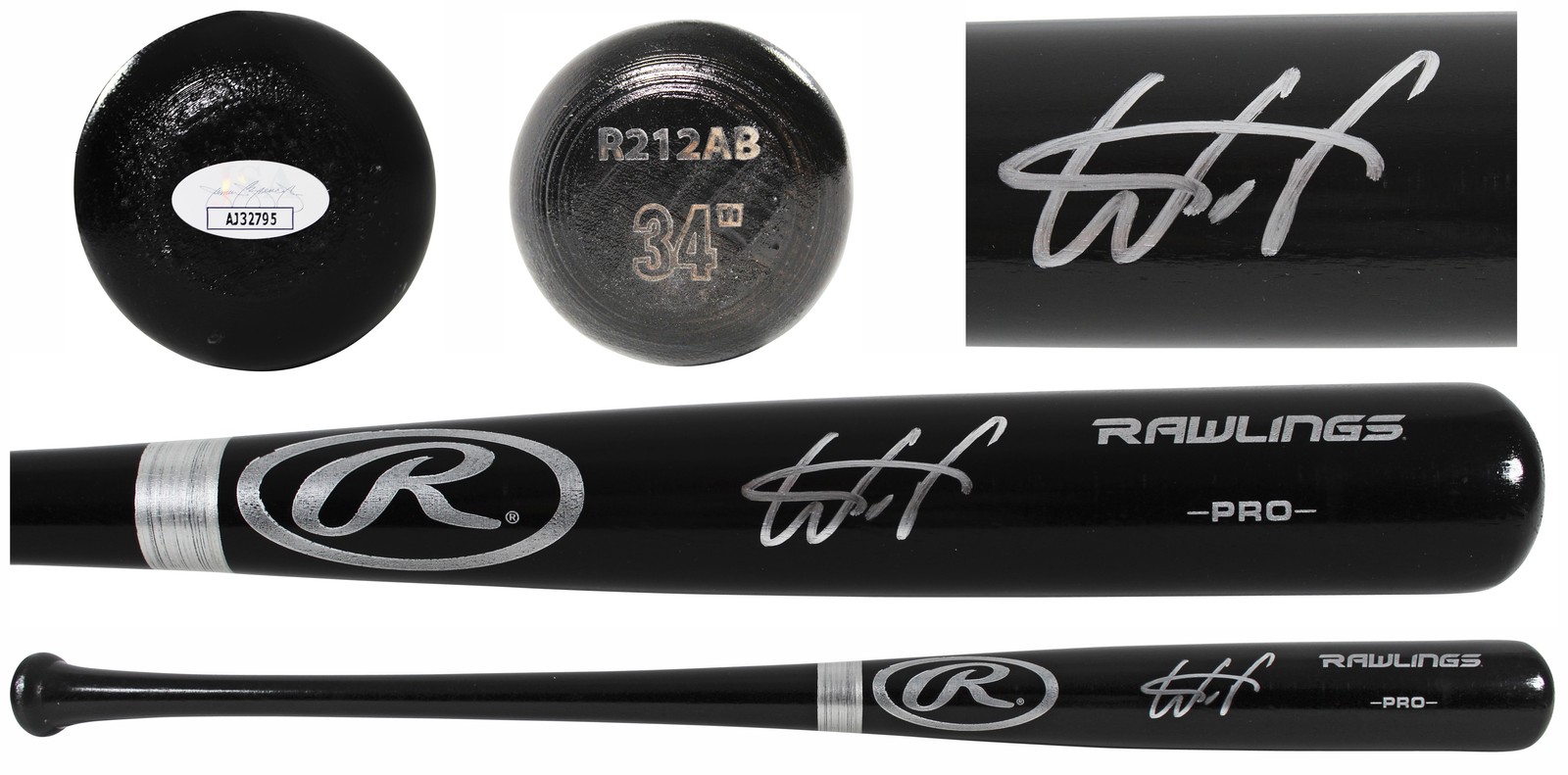 RAYS WANDER FRANCO AUTHENTIC SIGNED BLACK RAWLINGS BIG STICK BASEBALL BAT JSA COLLECTIBLE MEMORABILIA