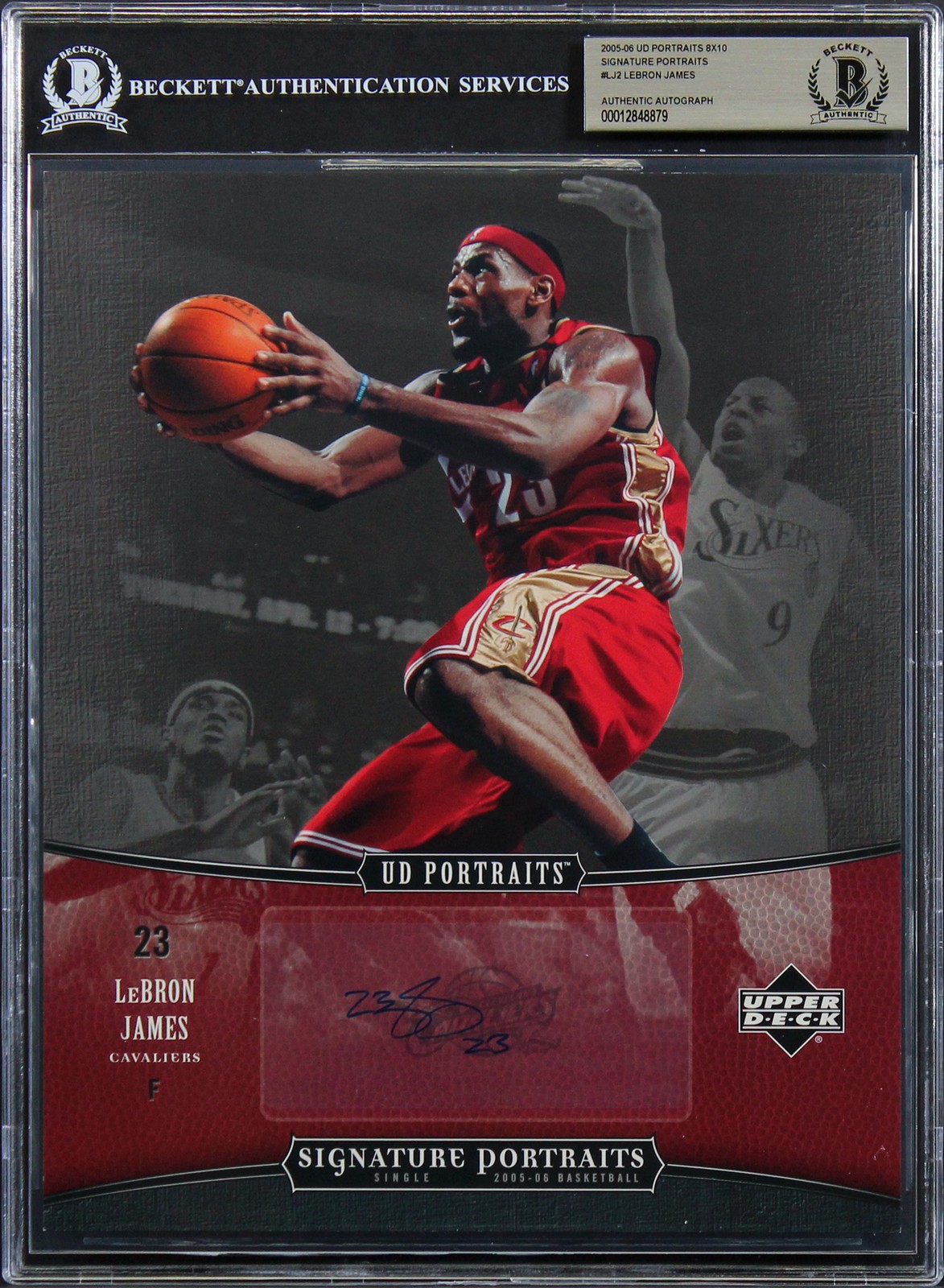 LeBron James Signed 2005 UD 8x10 Signature Portraits #LJ2 Card Auto 10! BAS Slab
