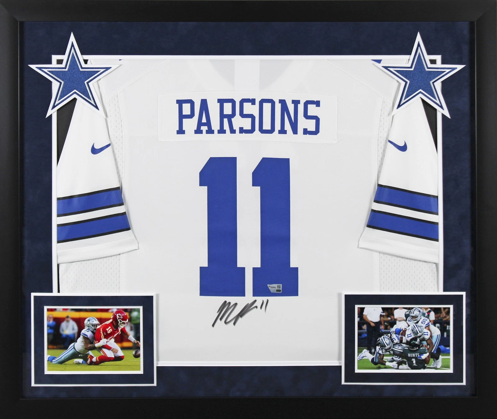 Cowboys Micah Parsons Authentic Signed White Nike Game Framed Jersey Fanatics 2