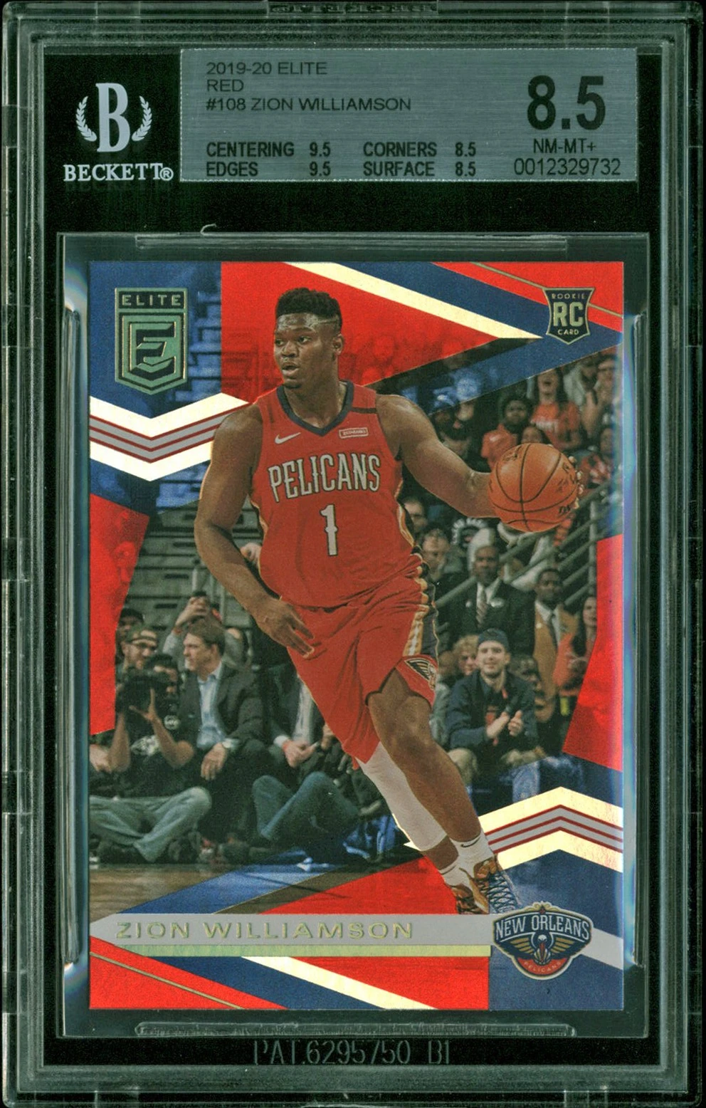 Pelicans Zion Williamson 2019-20 Panini Elite #108 BGS NM-MT+ 8.5 MINT