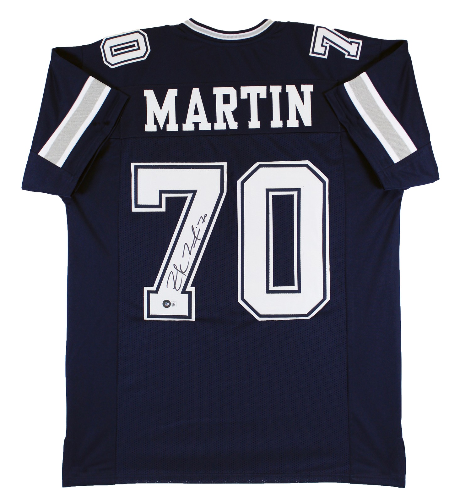 Zack Martin Authentic Signed Navy Blue Pro Style Jersey Autographed BAS Witness