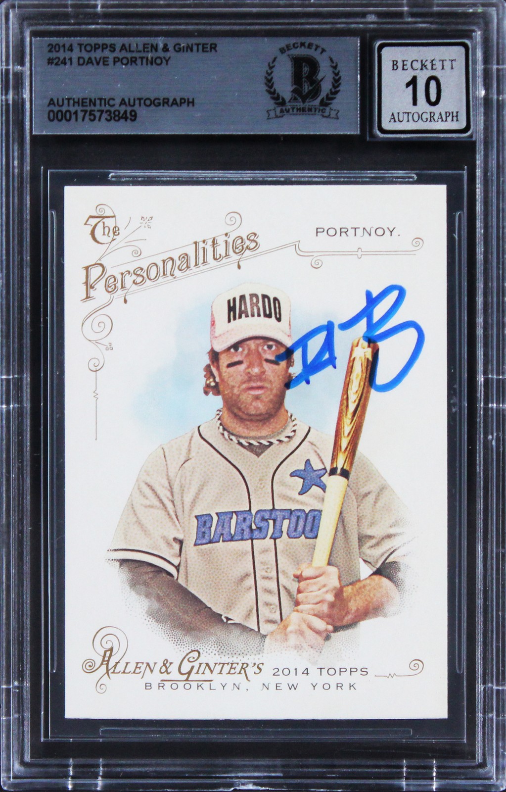 Dave Portnoy Signed 2014 Topps Allen & Ginter #241 Card Auto 10! BAS Slabbed