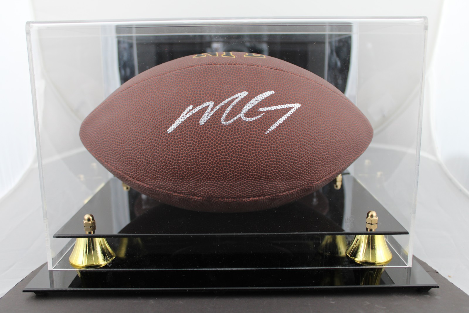 Falcons Michael Vick Signed Wilson Super Grip Nfl Football w/ Case JSA Witness