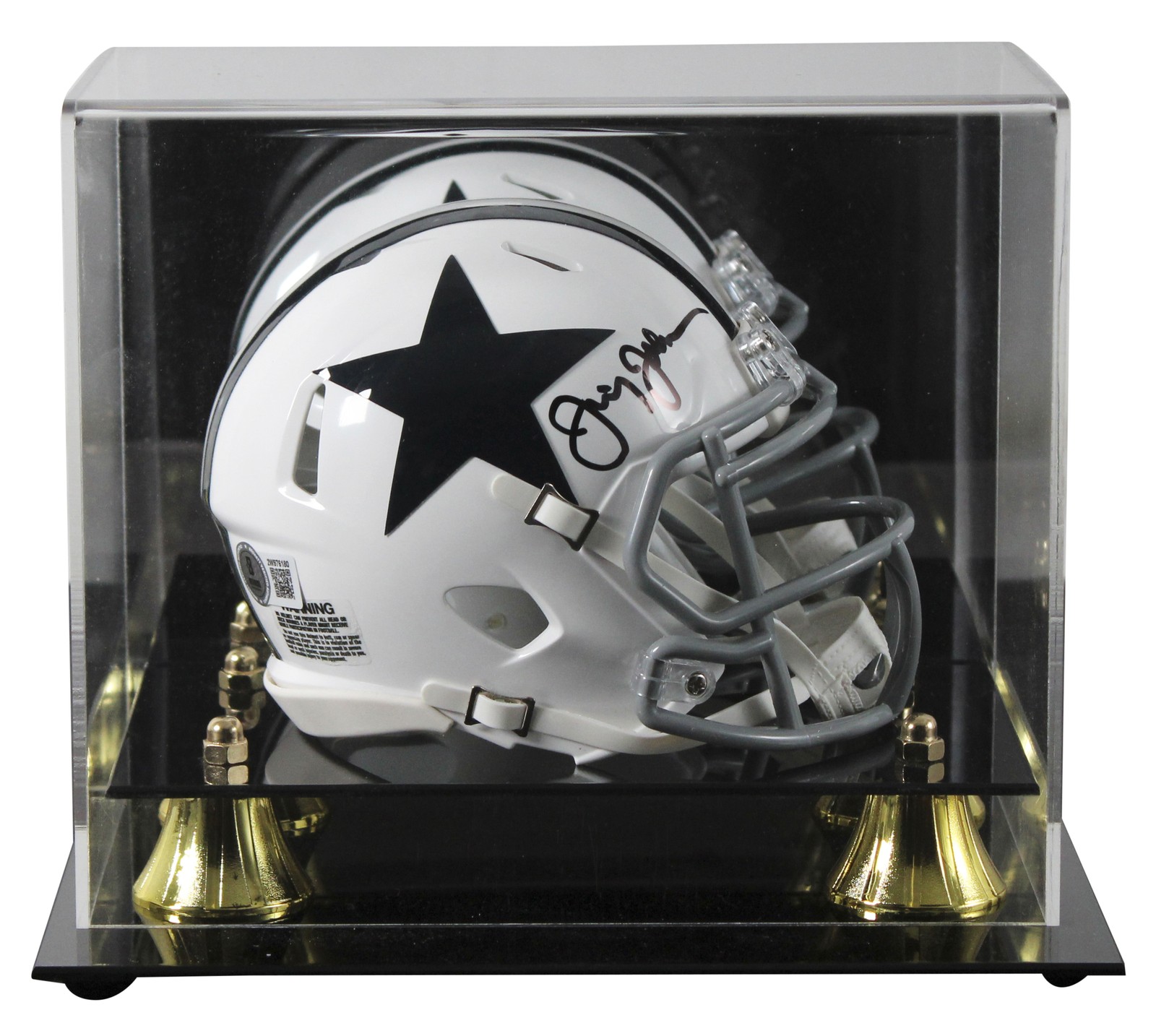Cowboys Jimmy Johnson Signed 1960-63 TB Speed Mini Helmet W/ Case BAS Witnessed