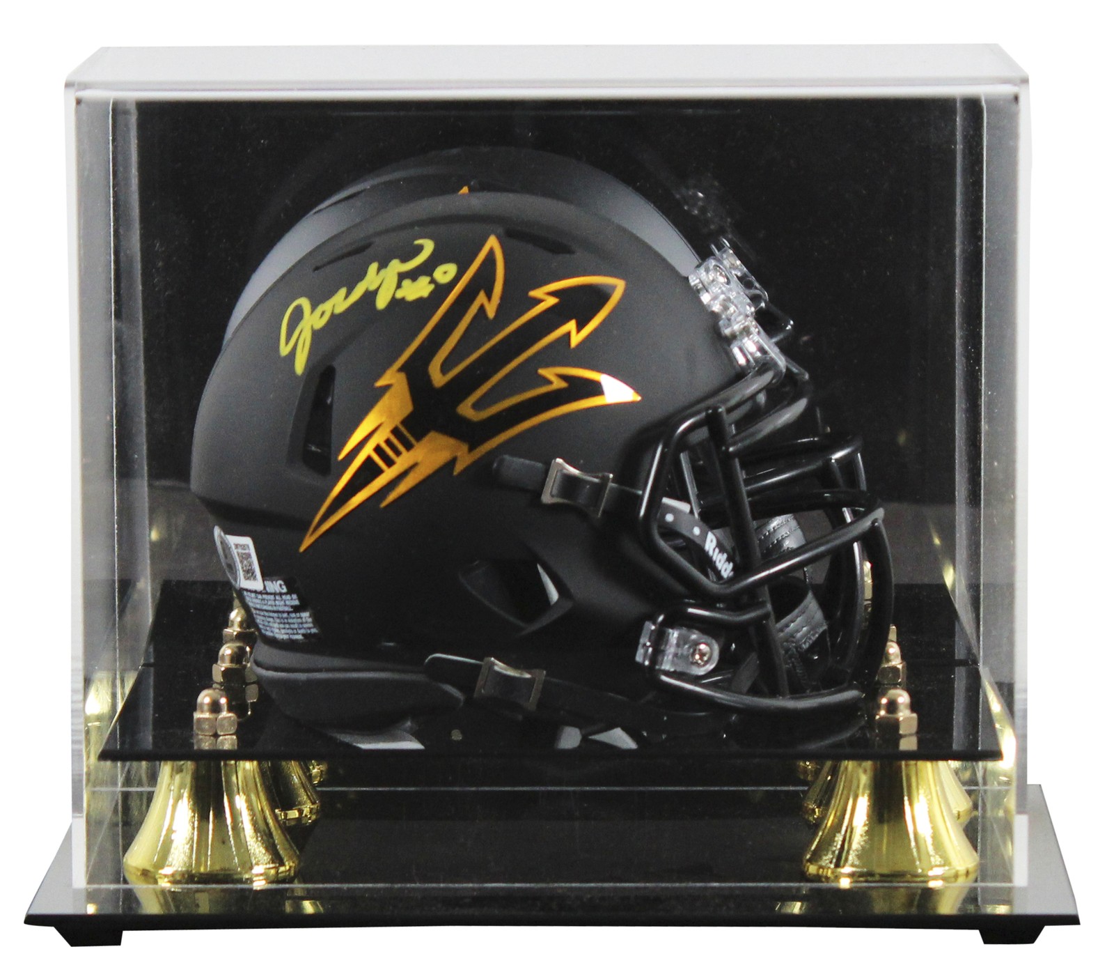 ARIZONA STATE JORDYN TYSON SIGNED BLACK SPEED MINI HELMET W/ CASE BAS WITNESSED COLLECTIBLE MEMORABILIA