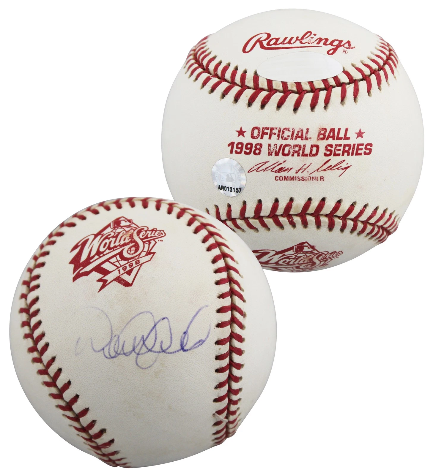 Yankees Derek Jeter Signed 1998 World Series Selig Oml Baseball MLB #AR013157