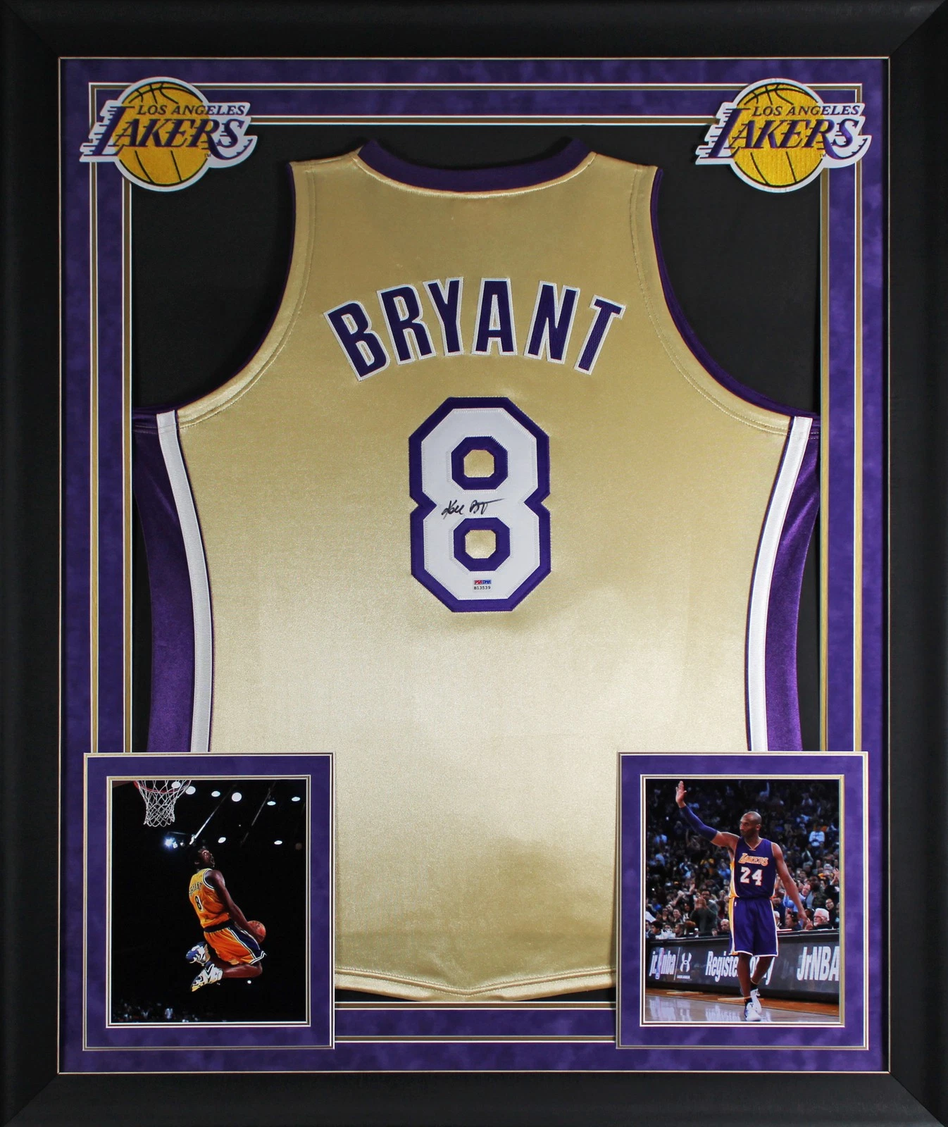 Kobe Bryant Signed M&N 1996-16 Black Mamba HOF HWC Framed Jersey PSA/DNA #B13539