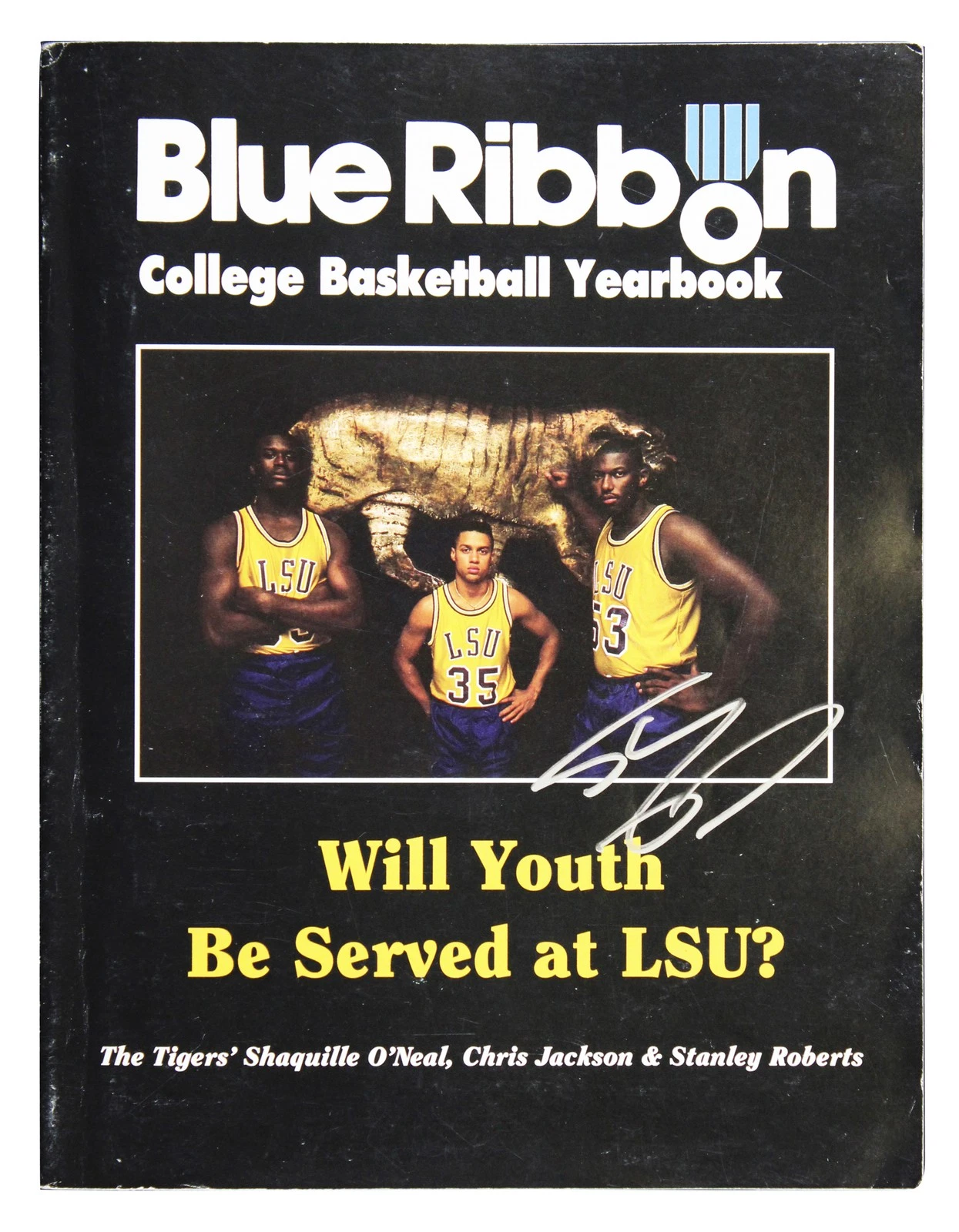 Shaquille O'Neal Signed 1989-90 College Basketball LSU Yearbook BAS W #3W388793