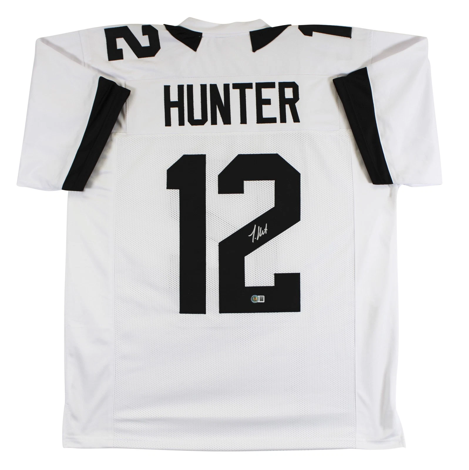 Travis Hunter Authentic Signed White Pro Style Jersey Autographed BAS Witnessed