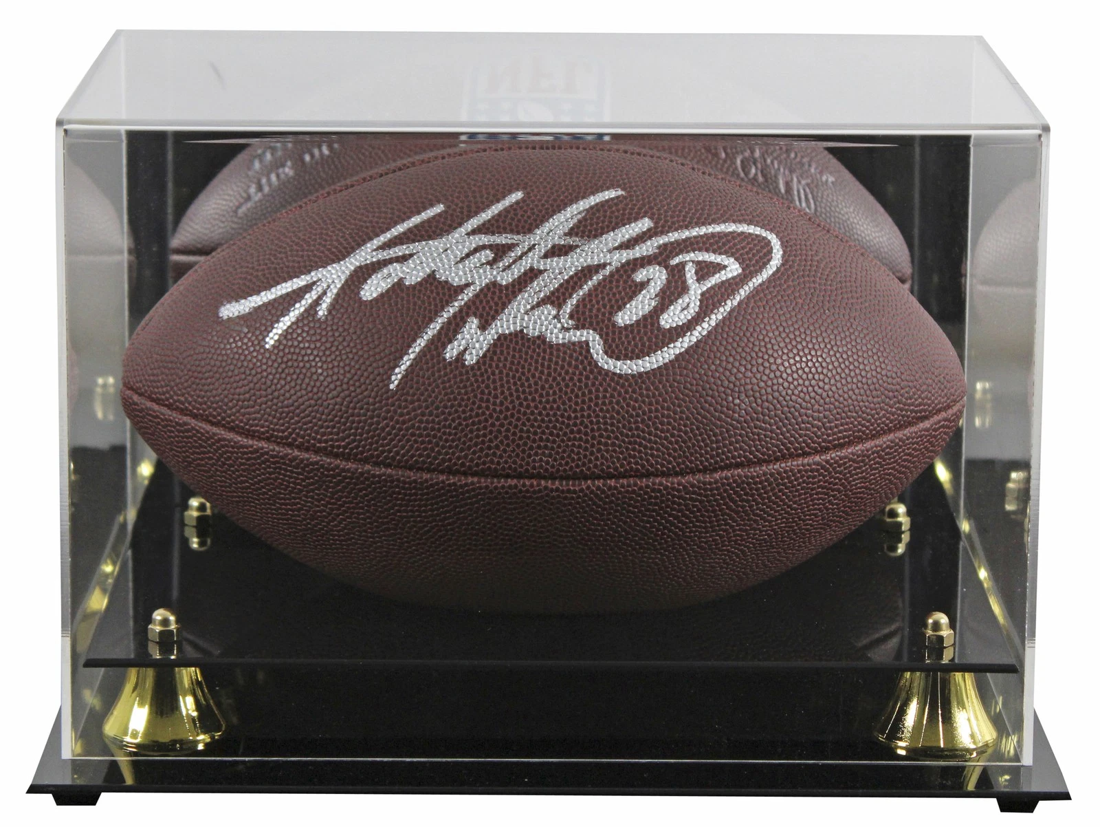 Vikings Adrian Peterson Signed Wilson Duke Replica Football W/ Case BAS Witness