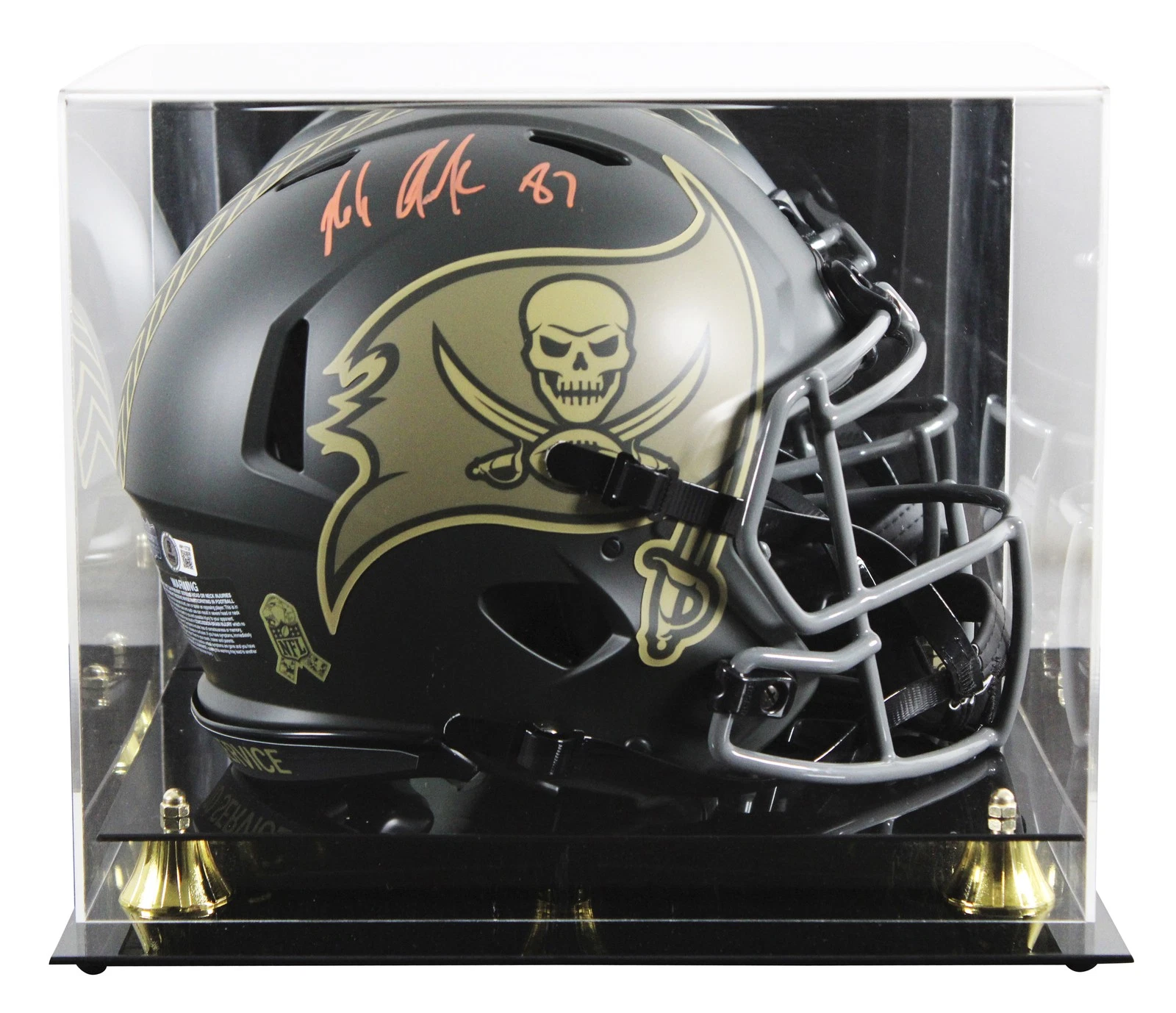 Buccaneers Rob Gronkowski Signed STS IV F/S Speed Proline Helmet W/ Case BAS Wit