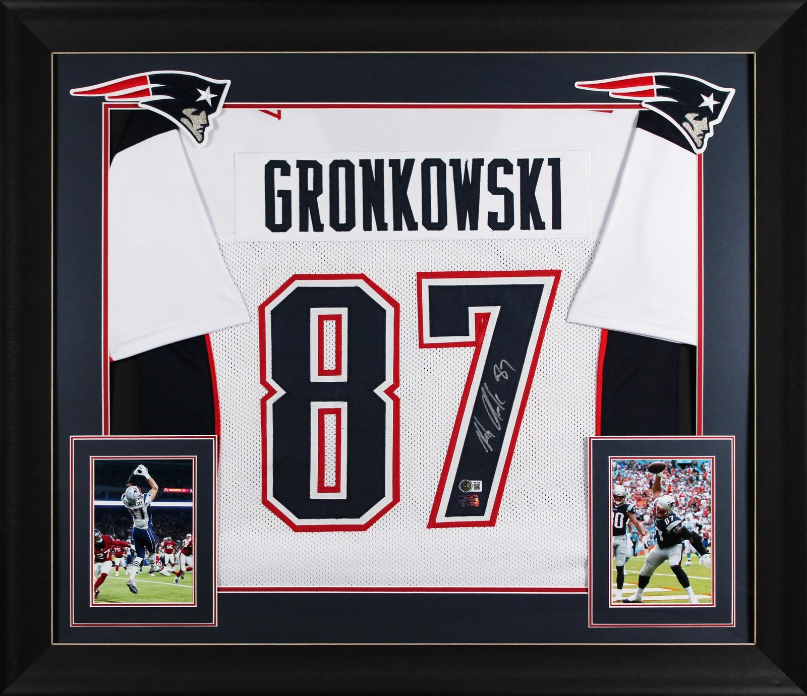 Rob Gronkowski Authentic Signed White Pro Style Framed Jersey BAS Witnessed
