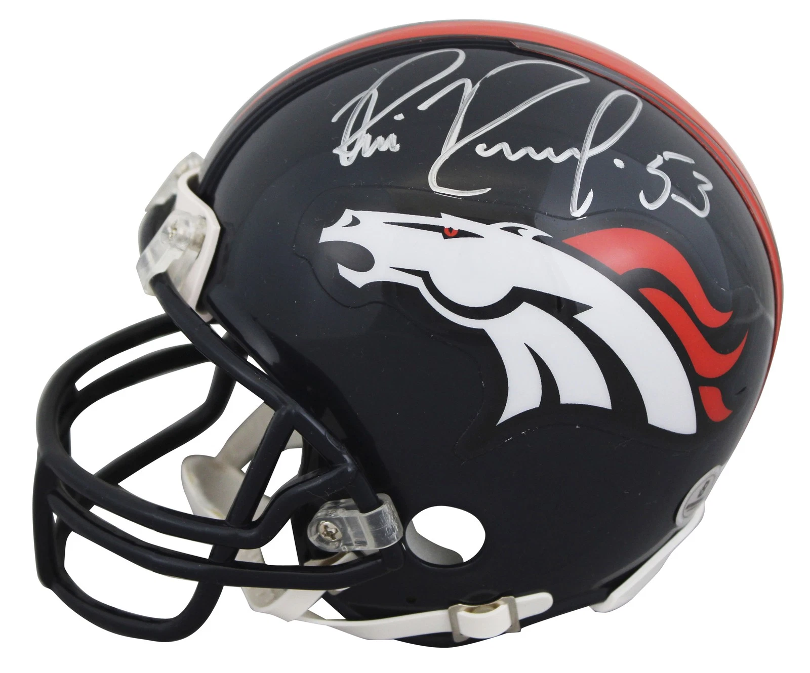 Broncos Bill Romanowski Authentic Signed VSR4 Rep Mini Helmet BAS #BV01193