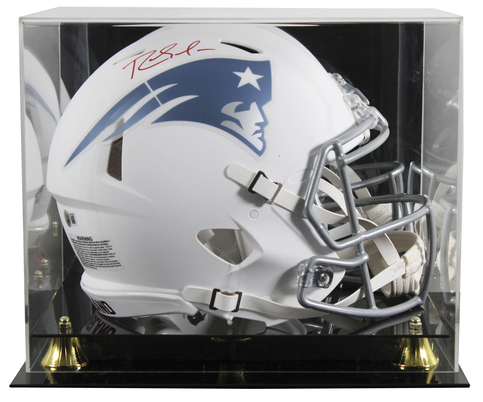 Patriots Randy Moss Signed '25 On-Field Alt F/S Speed Proline Helmet W/ Case BAS