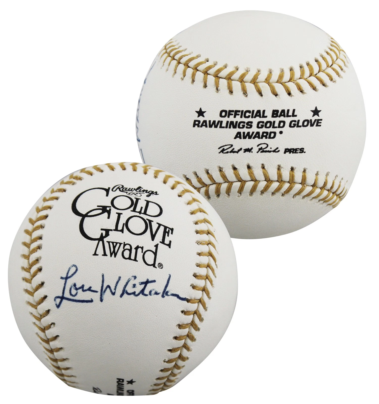 Tigers Lou Whitaker Signed Rawlings Gold Glove Logo OML Baseball BAS #BU87539