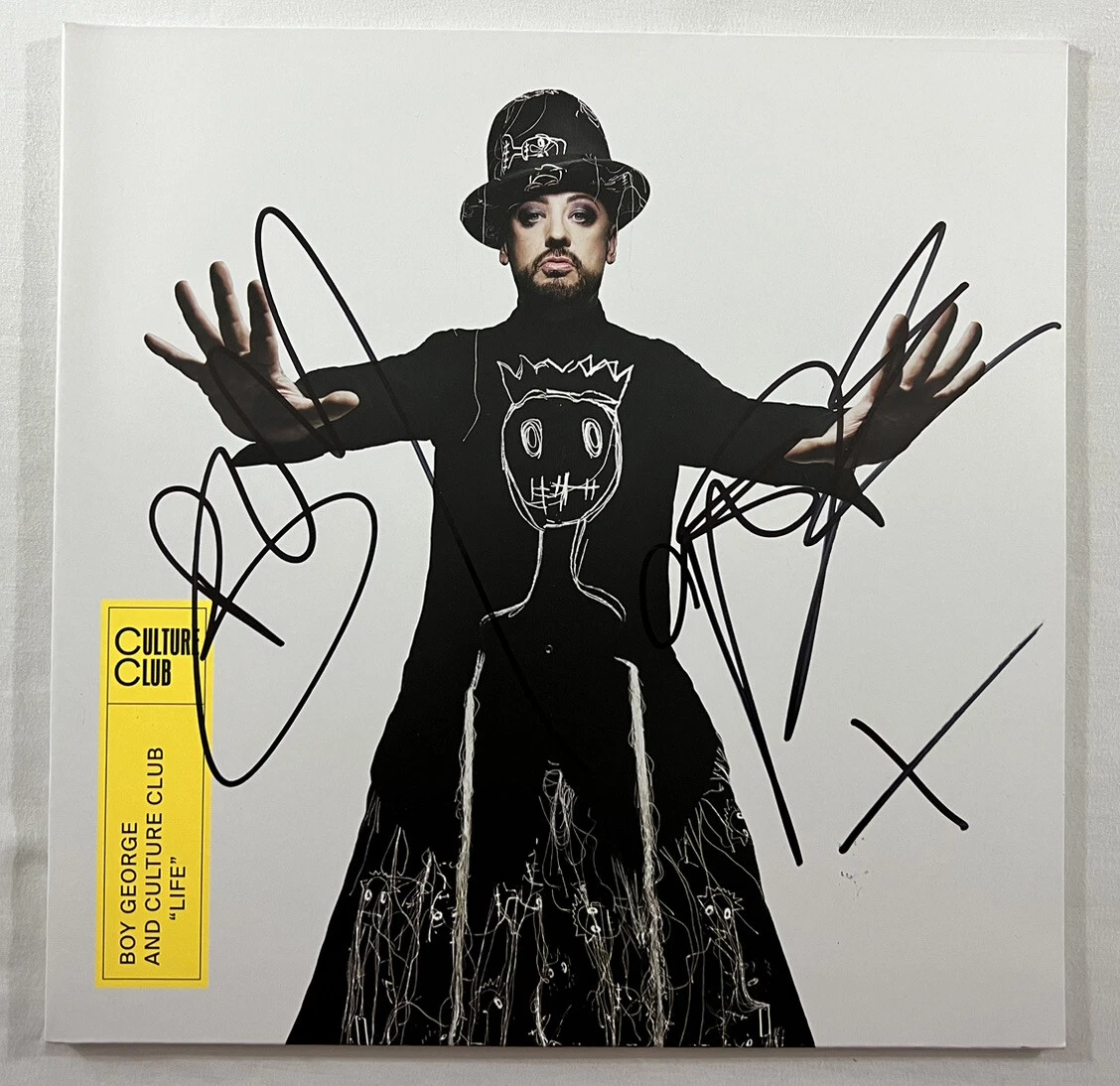 BOY GEORGE HAND SIGNED LIFE VINYL AUTOGRAPH AUTHENTIC SINGER RARE COA