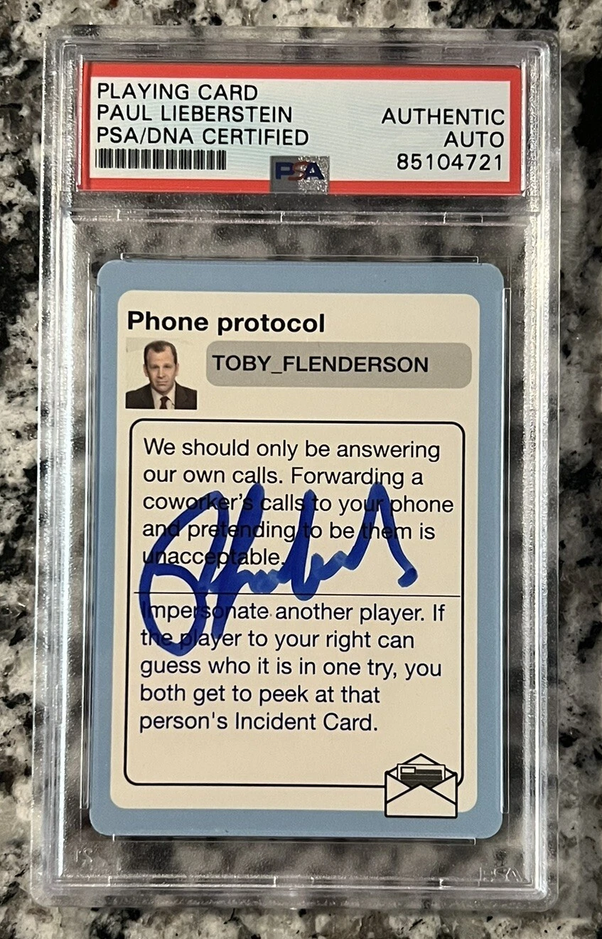 PAUL LIEBERSTEIN Signed The Office RC Card Auto Downsizing Game Toby PSA/DNA