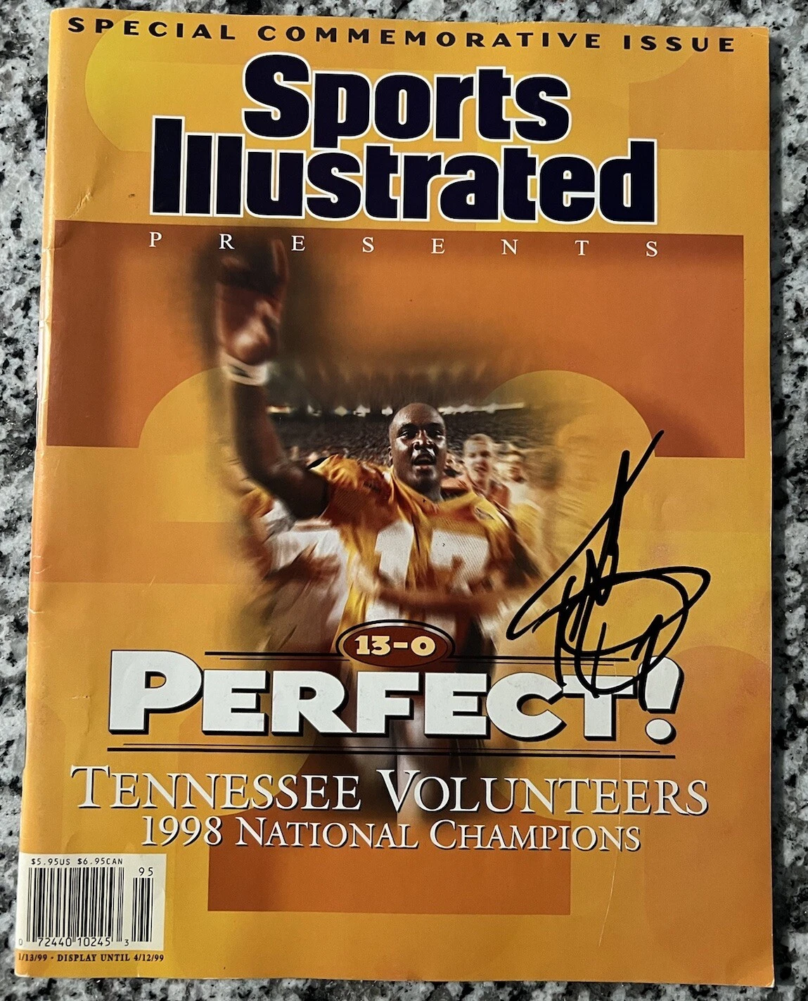 TEE MARTIN SIGNED SPORTS ILLUSTRATED MAGAZINE TENNESSEE VOLUNTEERS AUTOGRAPH COA