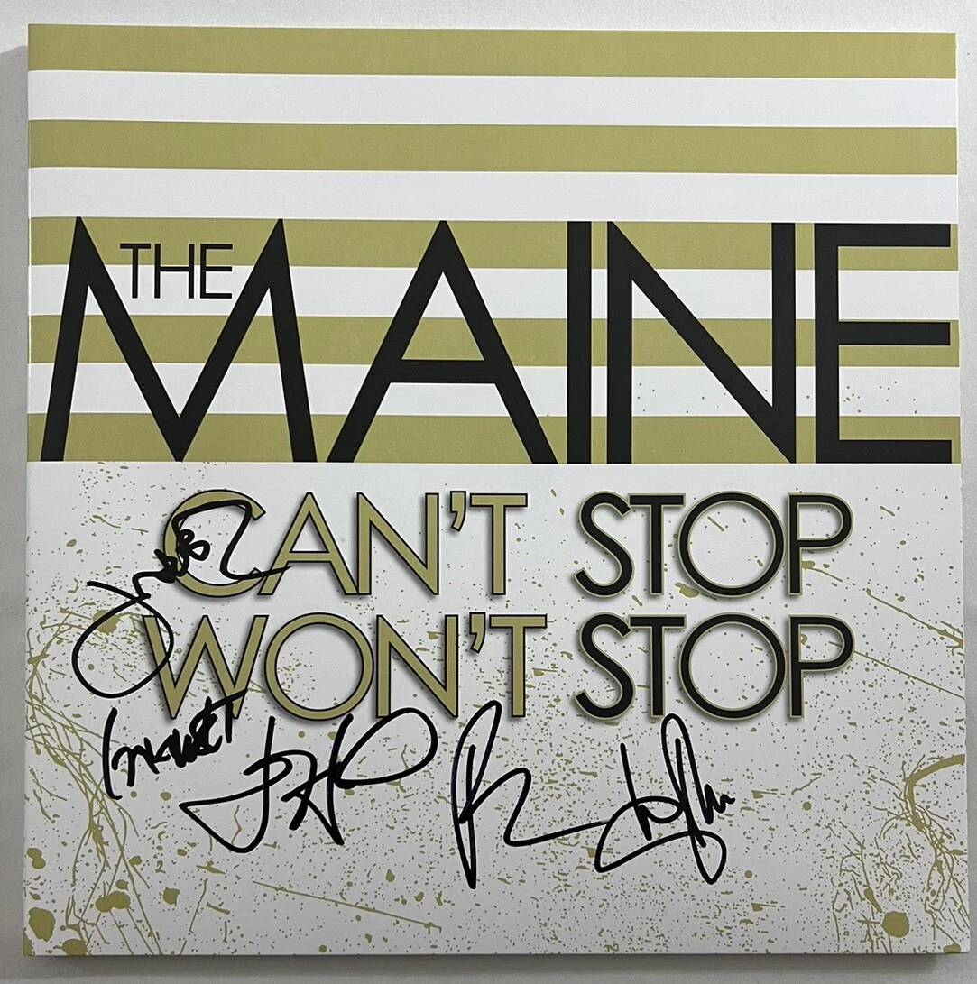 THE MAINE FULL BAND SIGNED CAN’T STOP WON’T STOP VINYL AUTOGRAPH AUTHENTIC COA